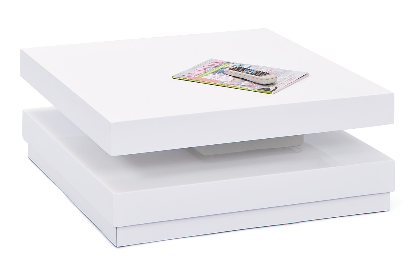 Table basse bois laqué blanche