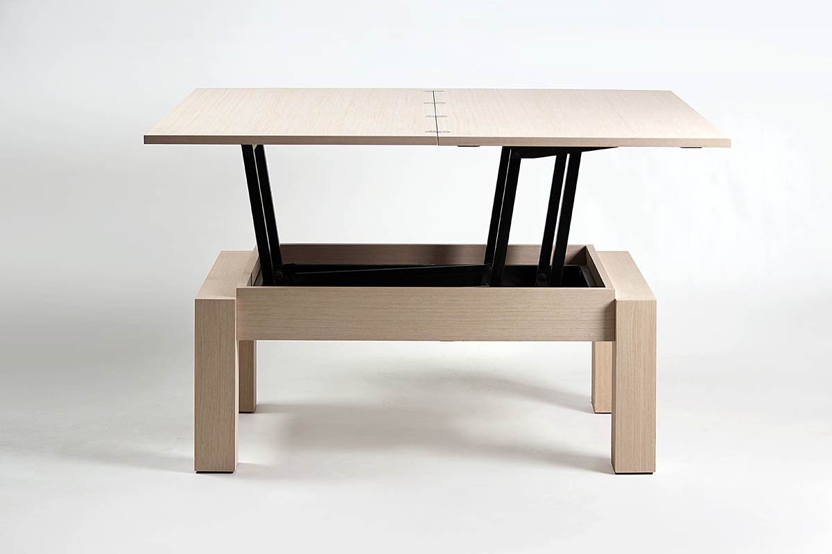 Table basse relevable bois
