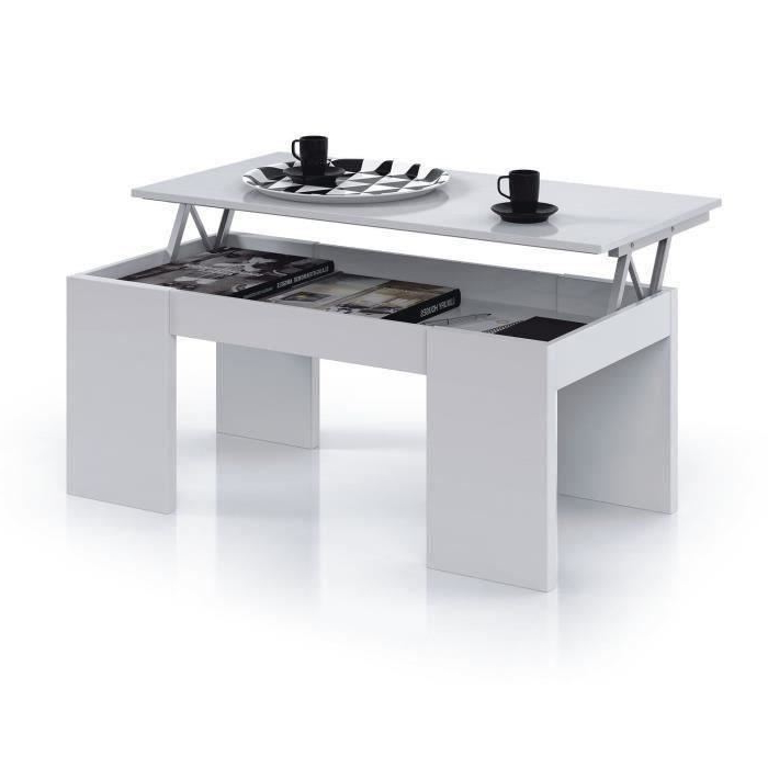 Kendra table basse transformable, plateau relevable
