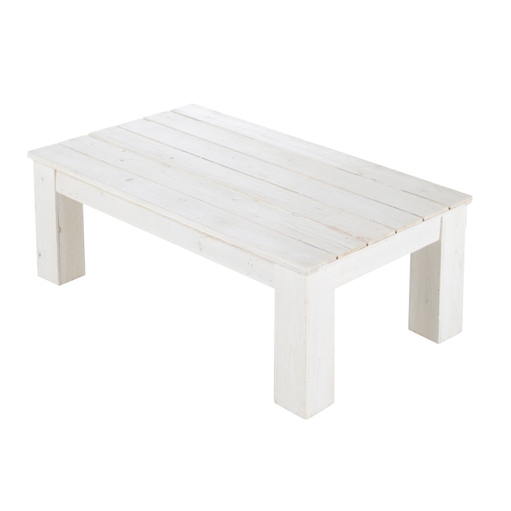 Petite table basse blanc et bois