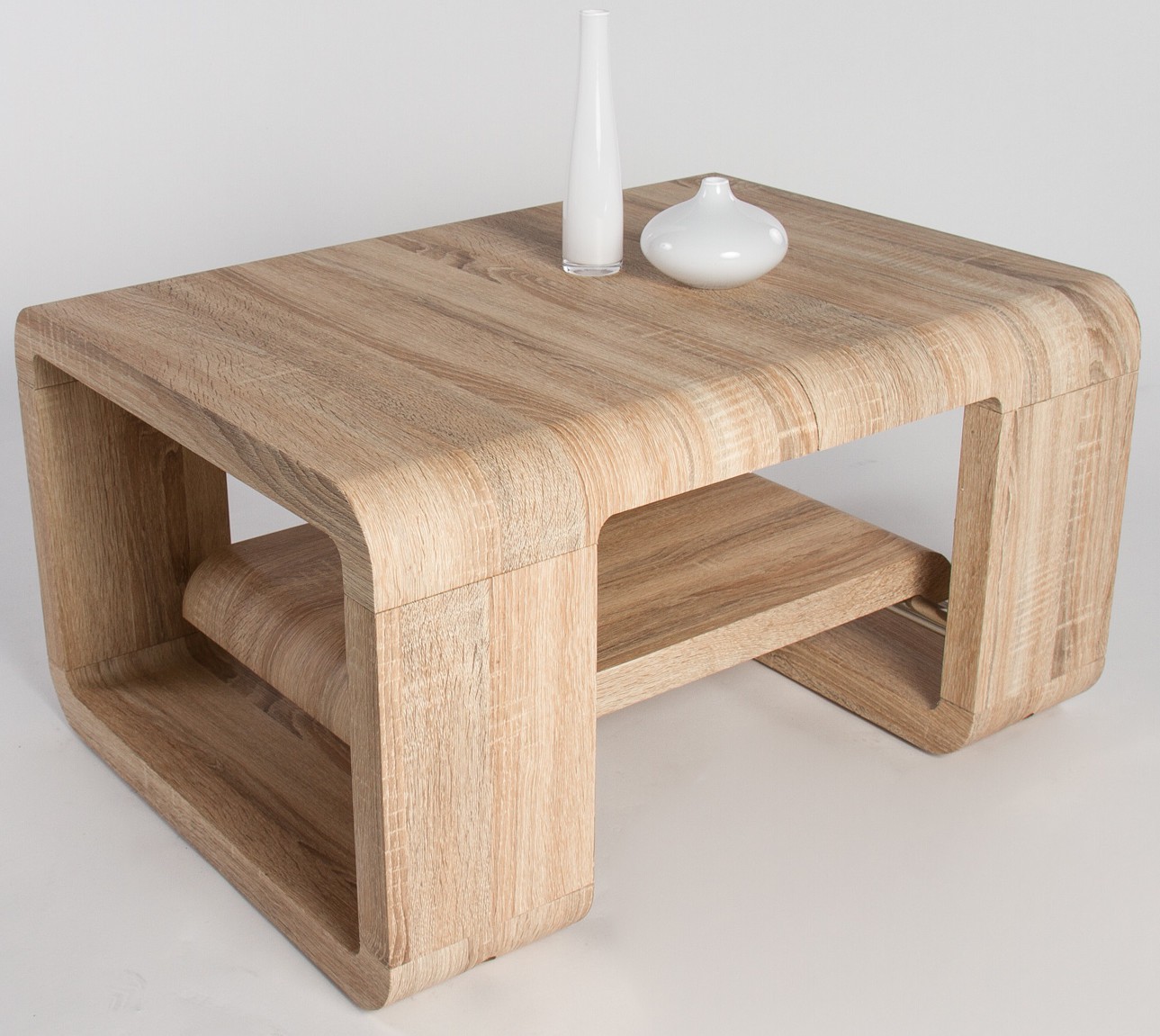 Table basse en bois en chene claire carre