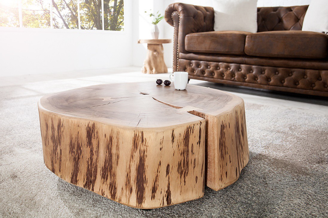 Table basse en vrai bois