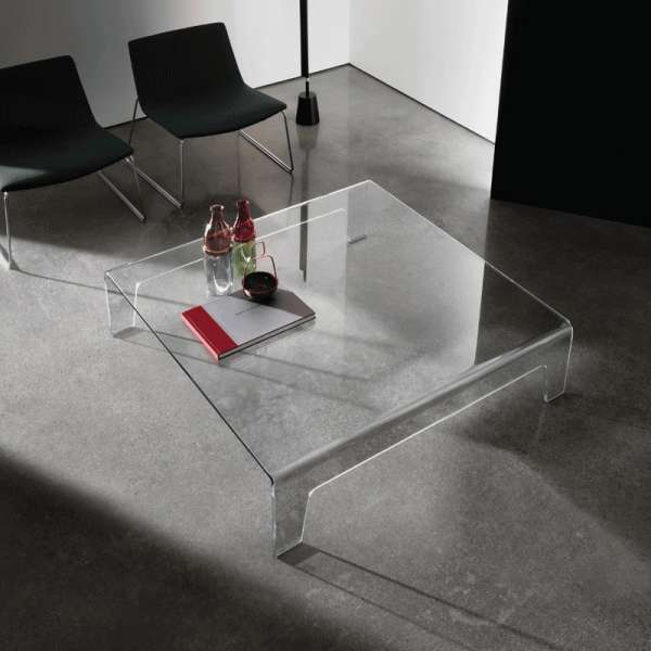 Table basse salon design verre