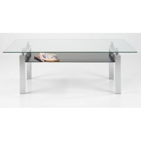 Table basse design arcadya laqué noir/noir