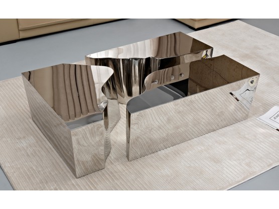Table basse design inox