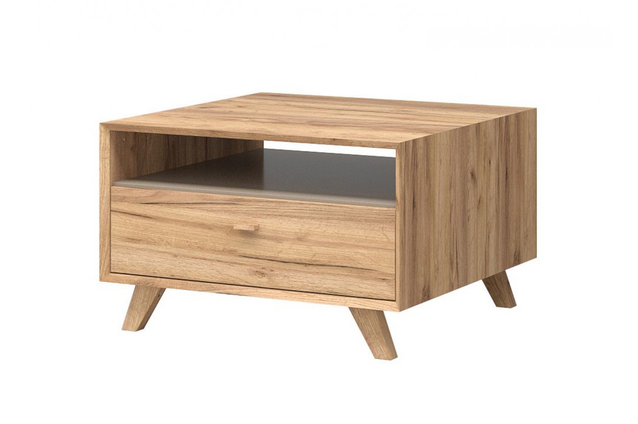 Table basse bois blanc tiroir