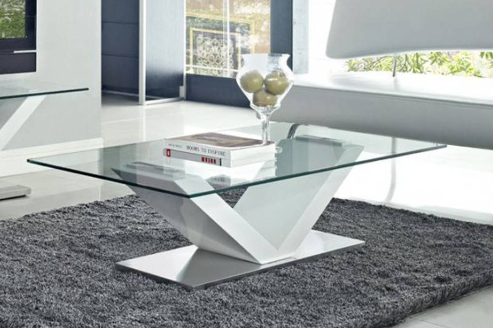 Table basse design ovale verre