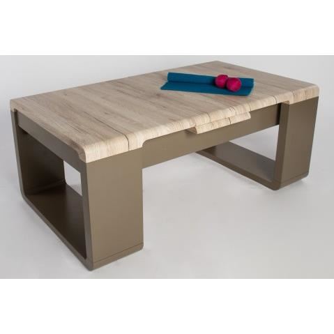 Table basse bois taupe