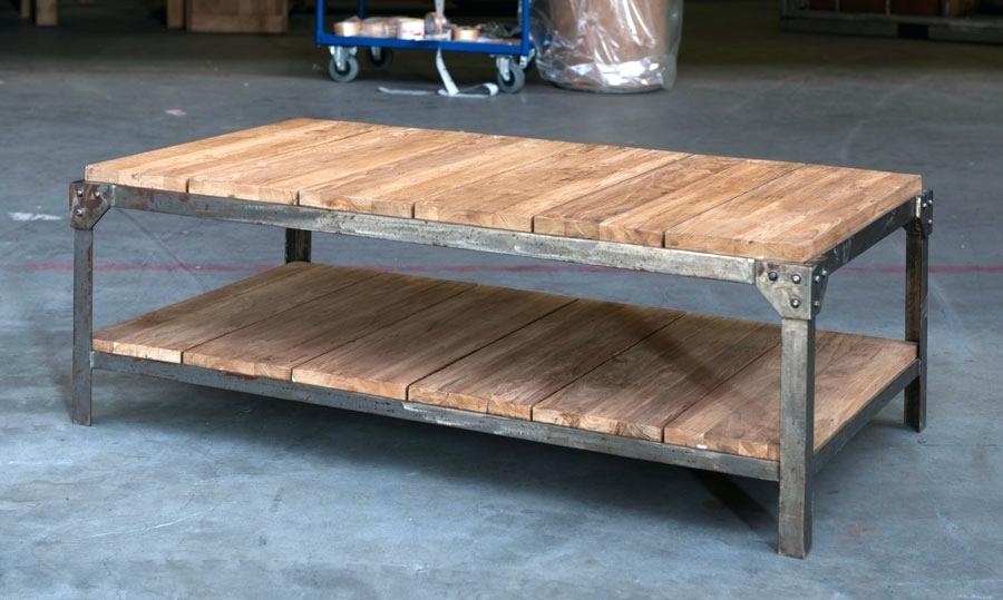 Table basse en fer forge bois