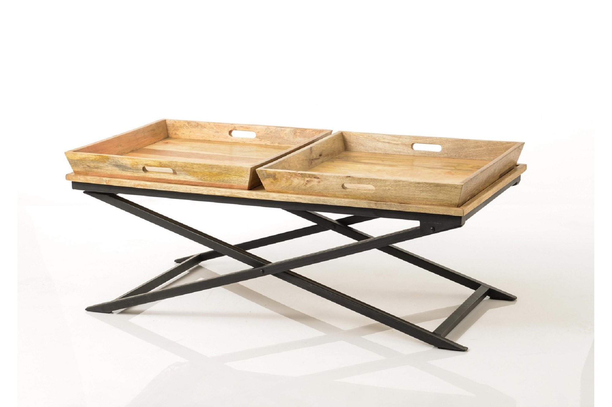 Table basse metal et bois massif