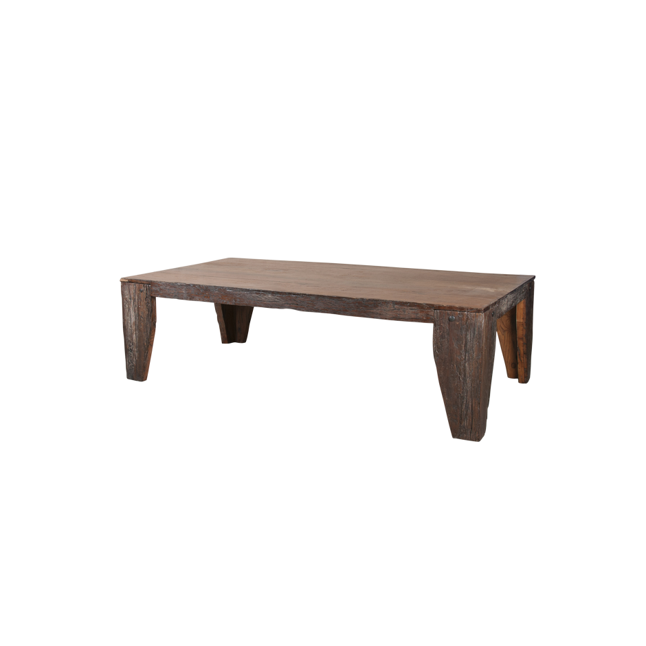 Table basse en bois exotique clair