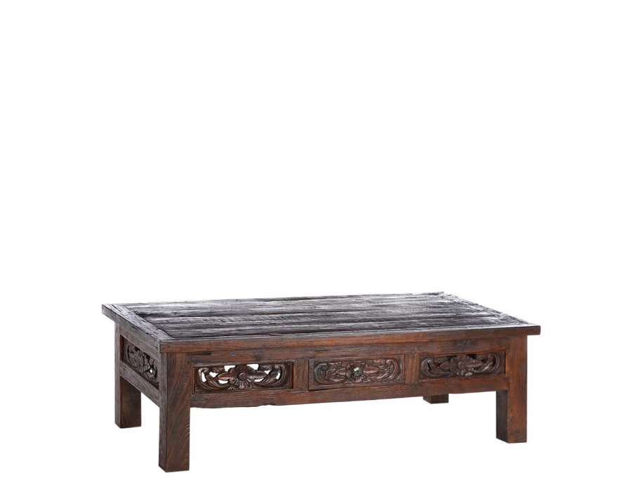 Table basse bois ethnique