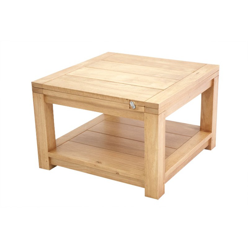 Petite table basse carrée bois