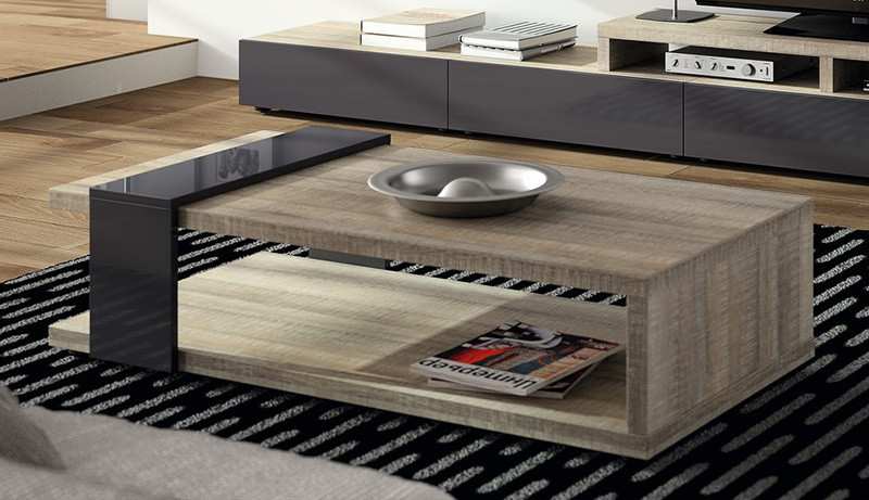 Table basse bois anthracite