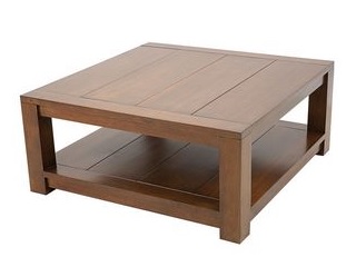 Table basse carrée bois asiatique