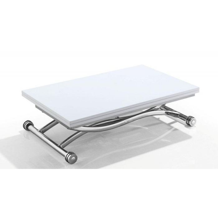 Table basse relevable blanc laqué pas cher