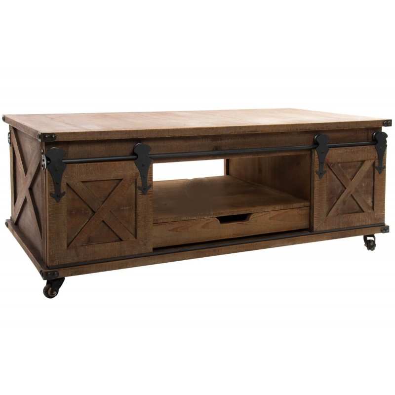 Table basse bois coulissante