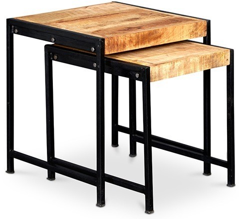 Table basse bois naturel et noir