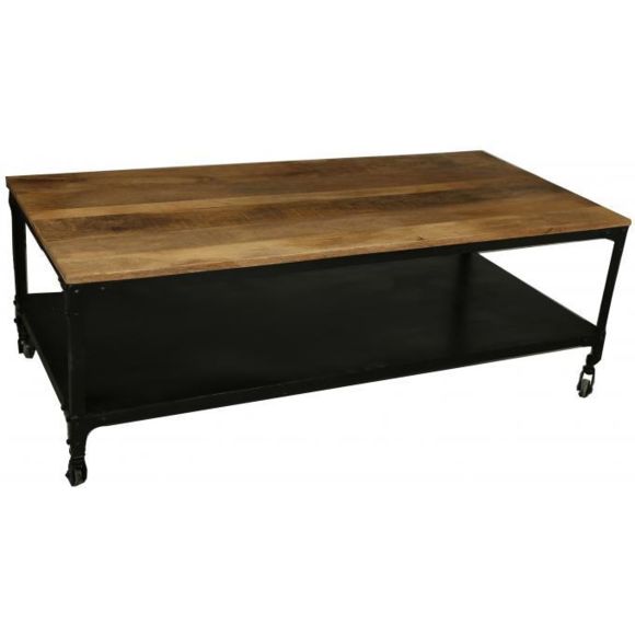 Table basse roulettes bois