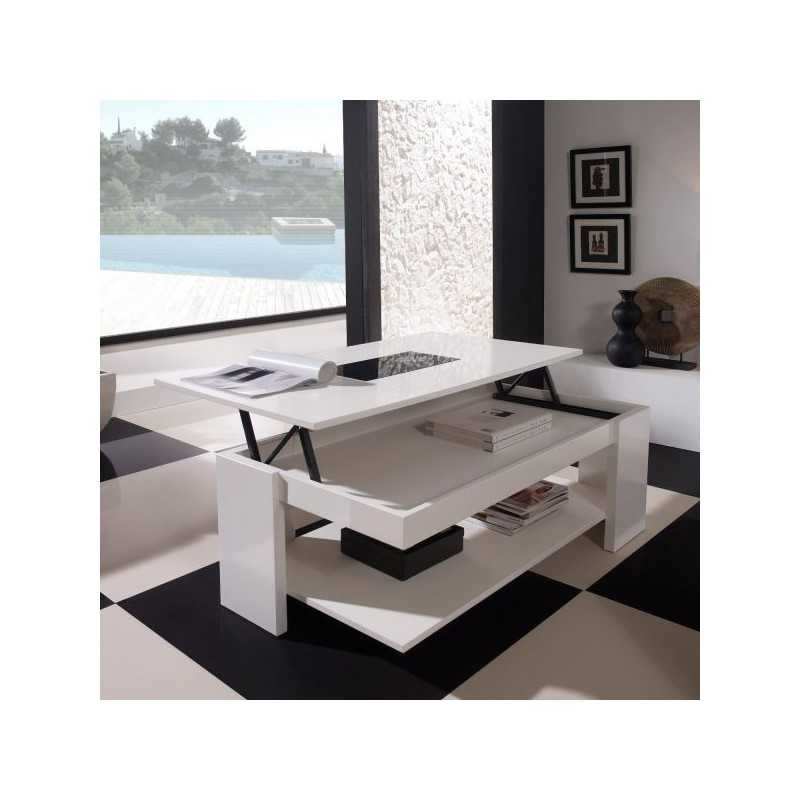 Table basse design taylor ii blanc/anthracite laqué