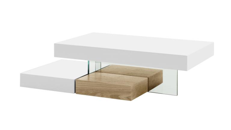 Table basse bois blanc laque
