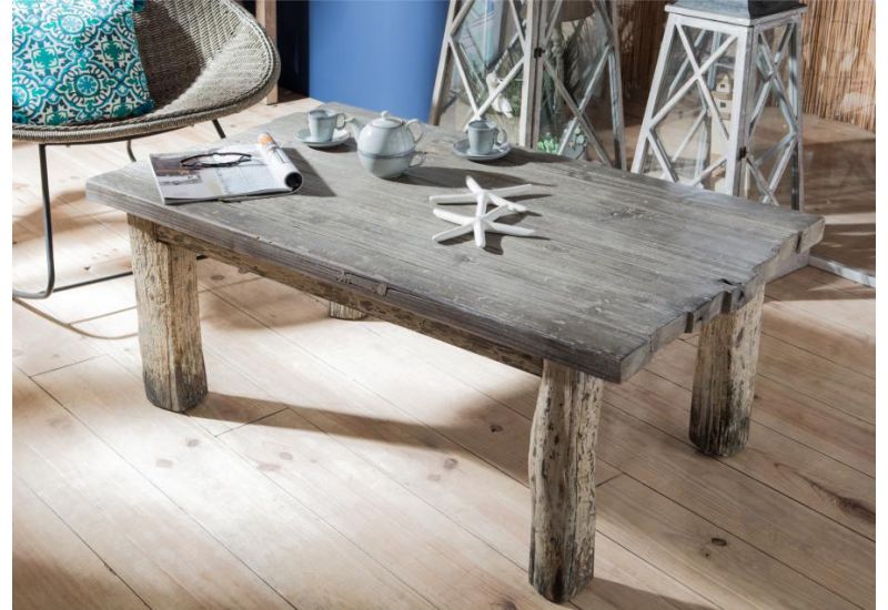 Table basse carrée bois vieilli