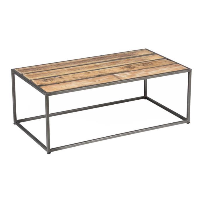 Table basse metal bois
