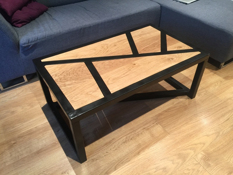 Table basse aluminium et bois