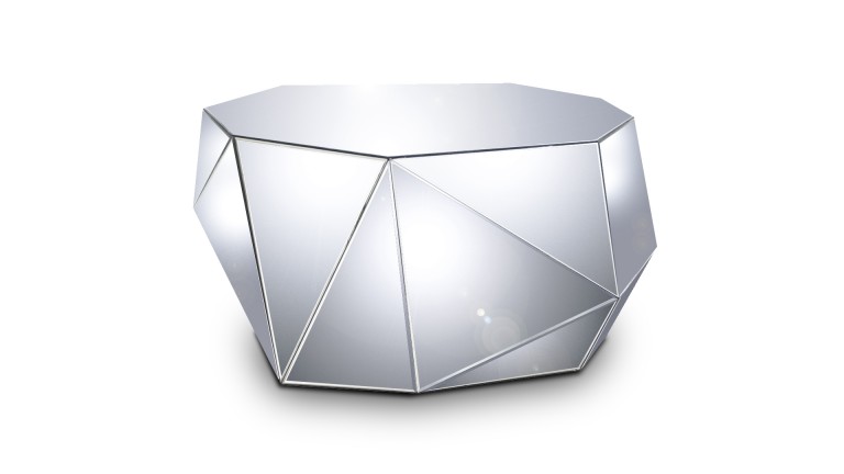 Table basse design miroir