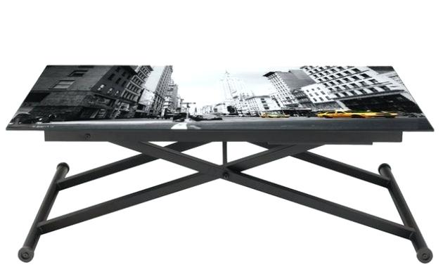 Table basse relevable verre new york