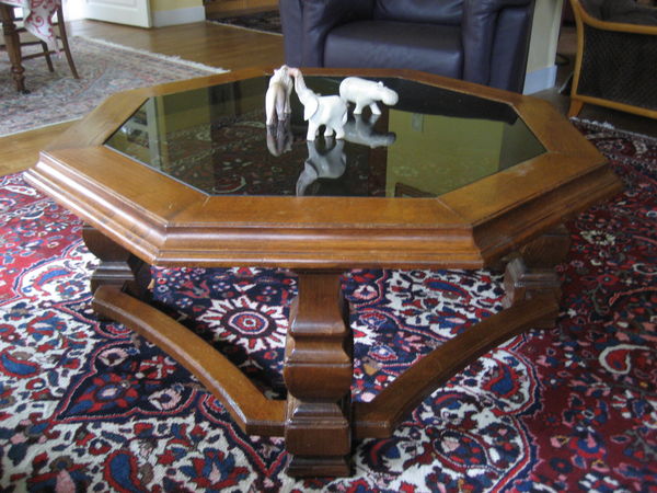 Table basse octogonale bois massif