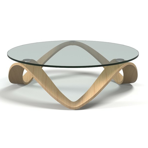 Table basse bois et verre classique