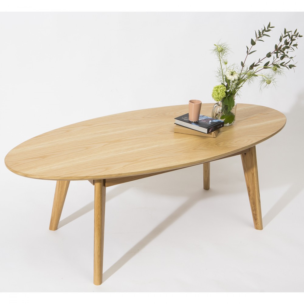 Table basse ovale bois massif