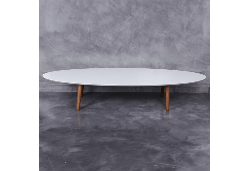 Table basse blanche scandinave ovale