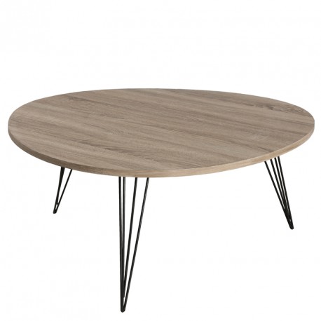 Table basse bois clair metal