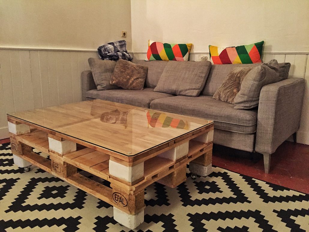 Table basse an palette