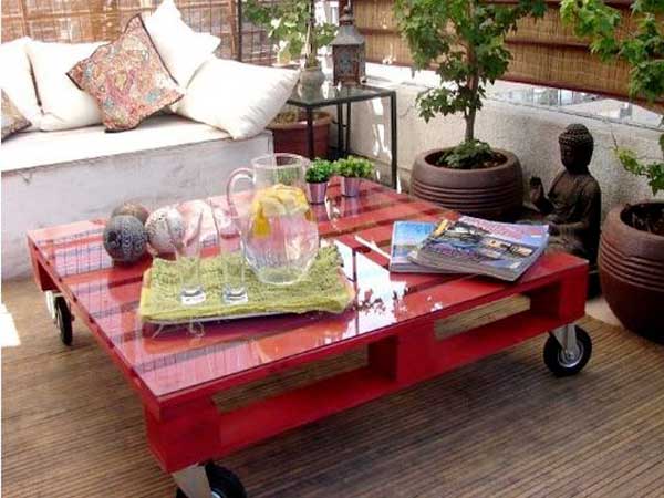 Table basse palette carre