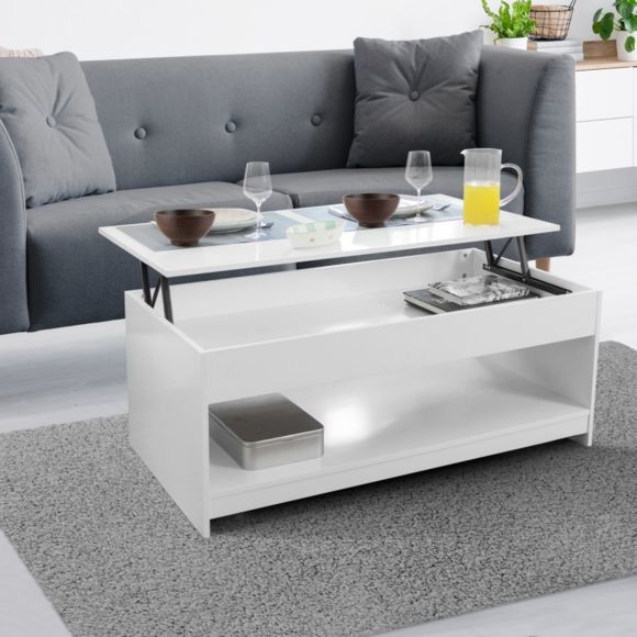 Table basse bois plateau relevable