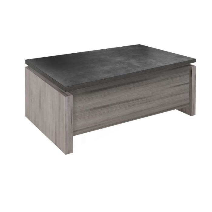 Table basse beton et bois