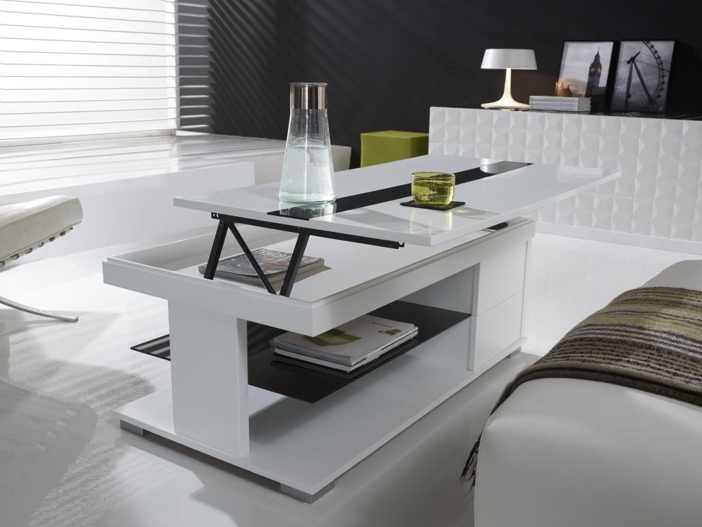 Table basse relevable coffre