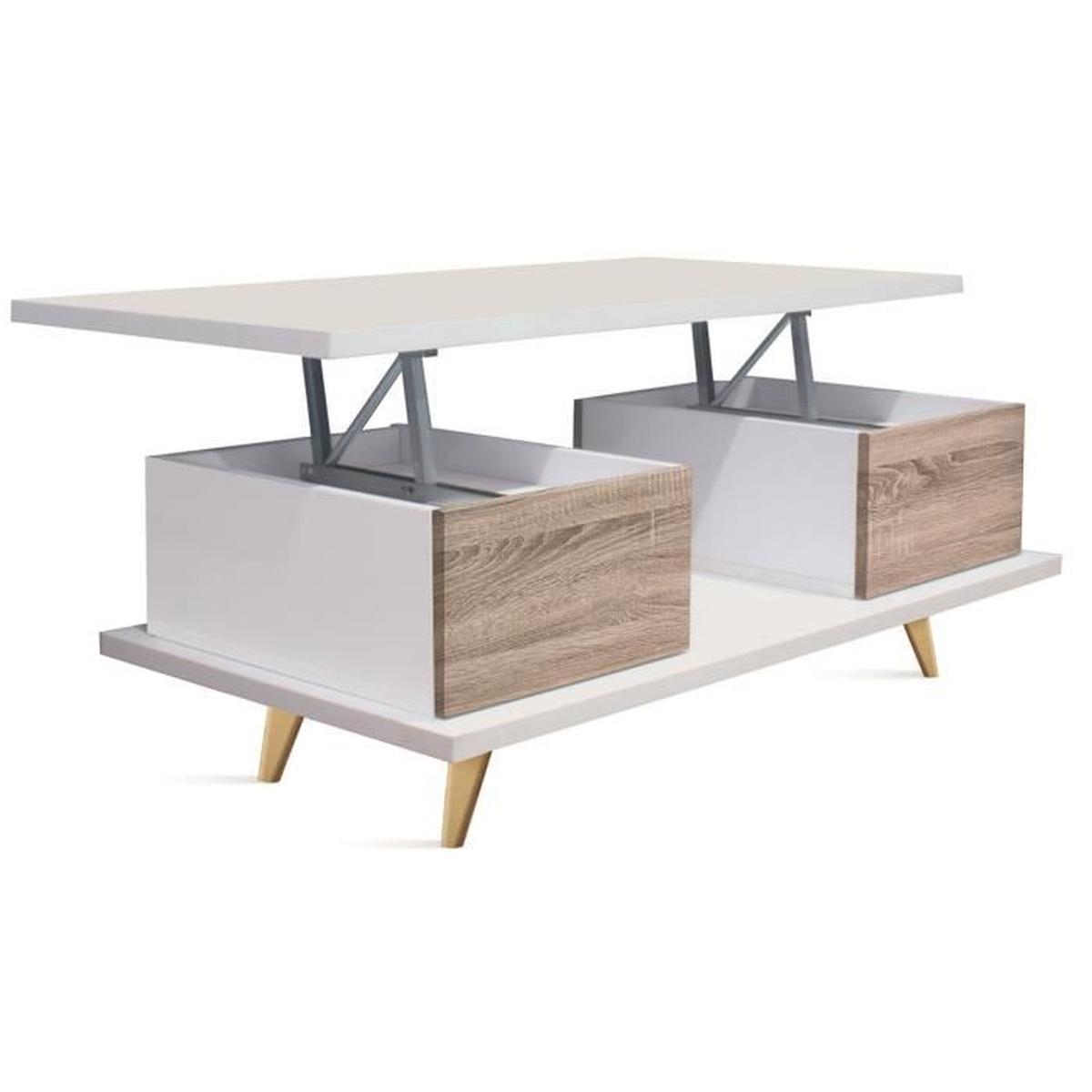 Table basse relevableen bois tali