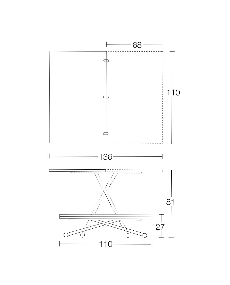 Plan table basse relevable