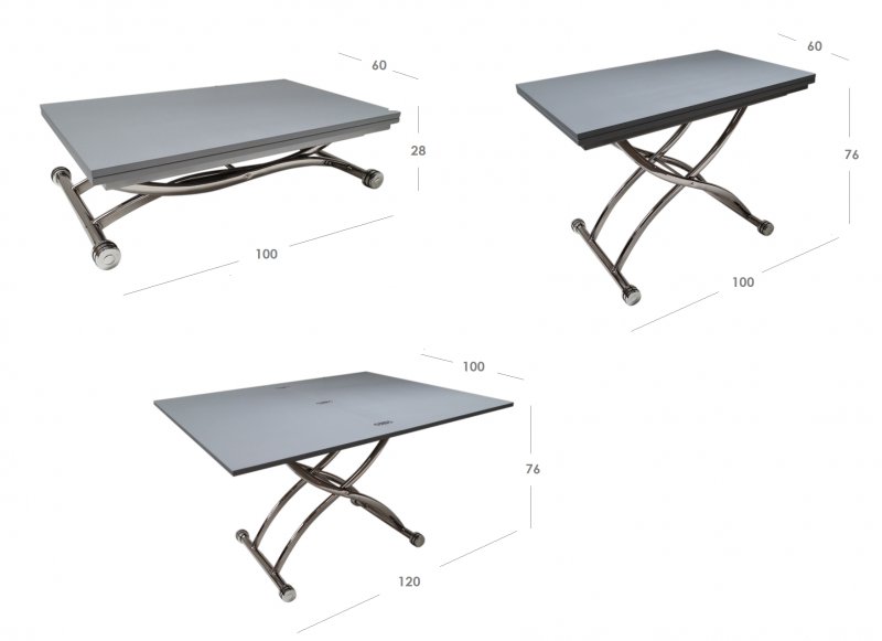 Table basse relevable petite largeur