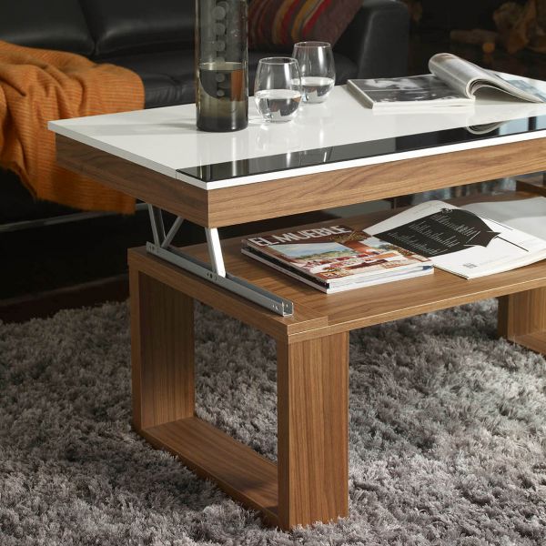 Table basse relevable en chene massif