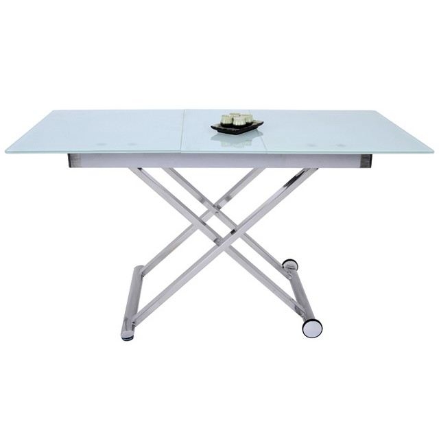 Table basse relevable avec roulettes