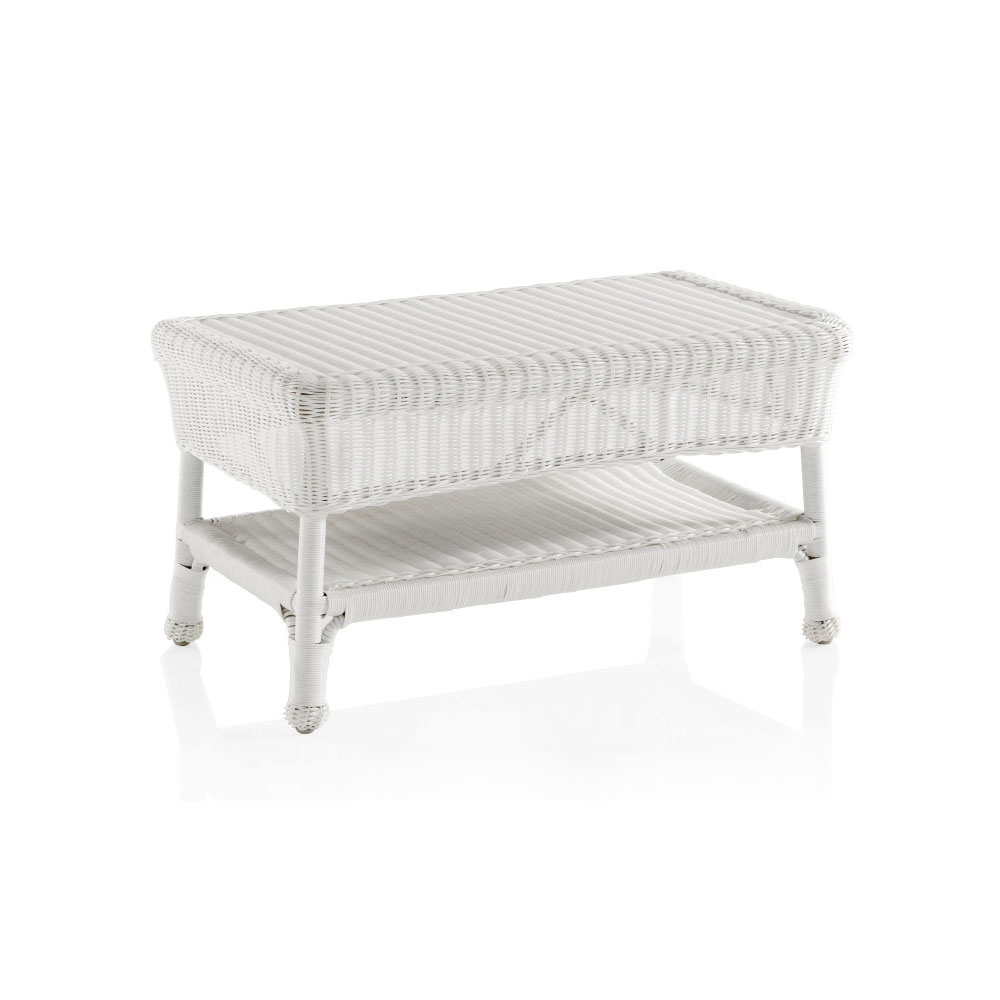 Table basse rotin et bois