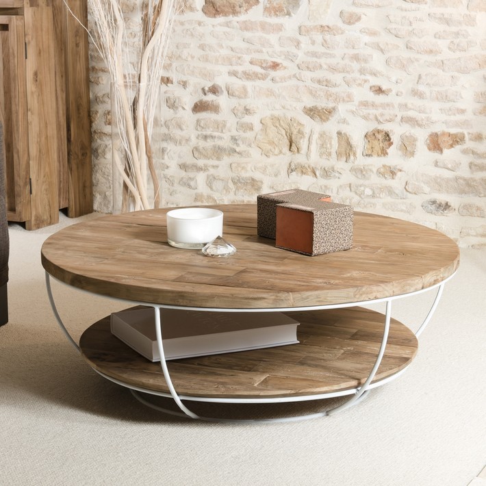 Table basse bois ronde pas cher