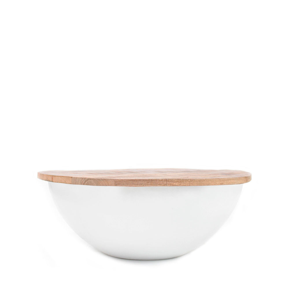 Table basse ronde bois blanche