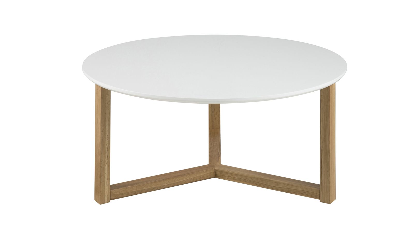 Table basse ronde bois blanche
