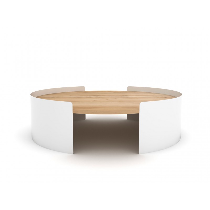 Table basse bois gris et blanche